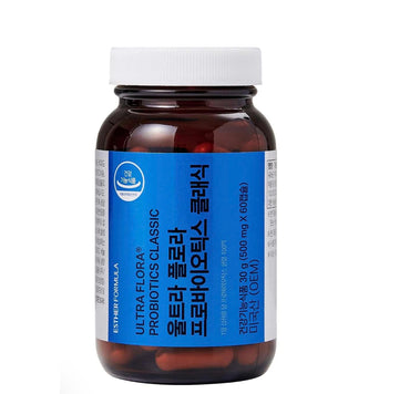 ESTHER FORMULA Ultra Flora Probiotics Classic, 10 Billion CFU, Lactic Acid Bacteria, Gut & Digestive Health Support, Vegan, Non-GMO, 60 Capsules, Daily Probiotic for Men & Women