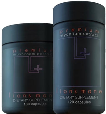 Lion’s Mane Organic Mushroom Extract Oriveda 2-Pack - Fruiting Body 180 v-caps, Mycelium 120 v-caps Supports The Brain and Nervous System