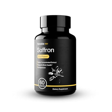 Notable Saffron Select - Ultra Potent 88.5mg Full Spectrum Extract - Supports Brain Health, Mood, and Focus