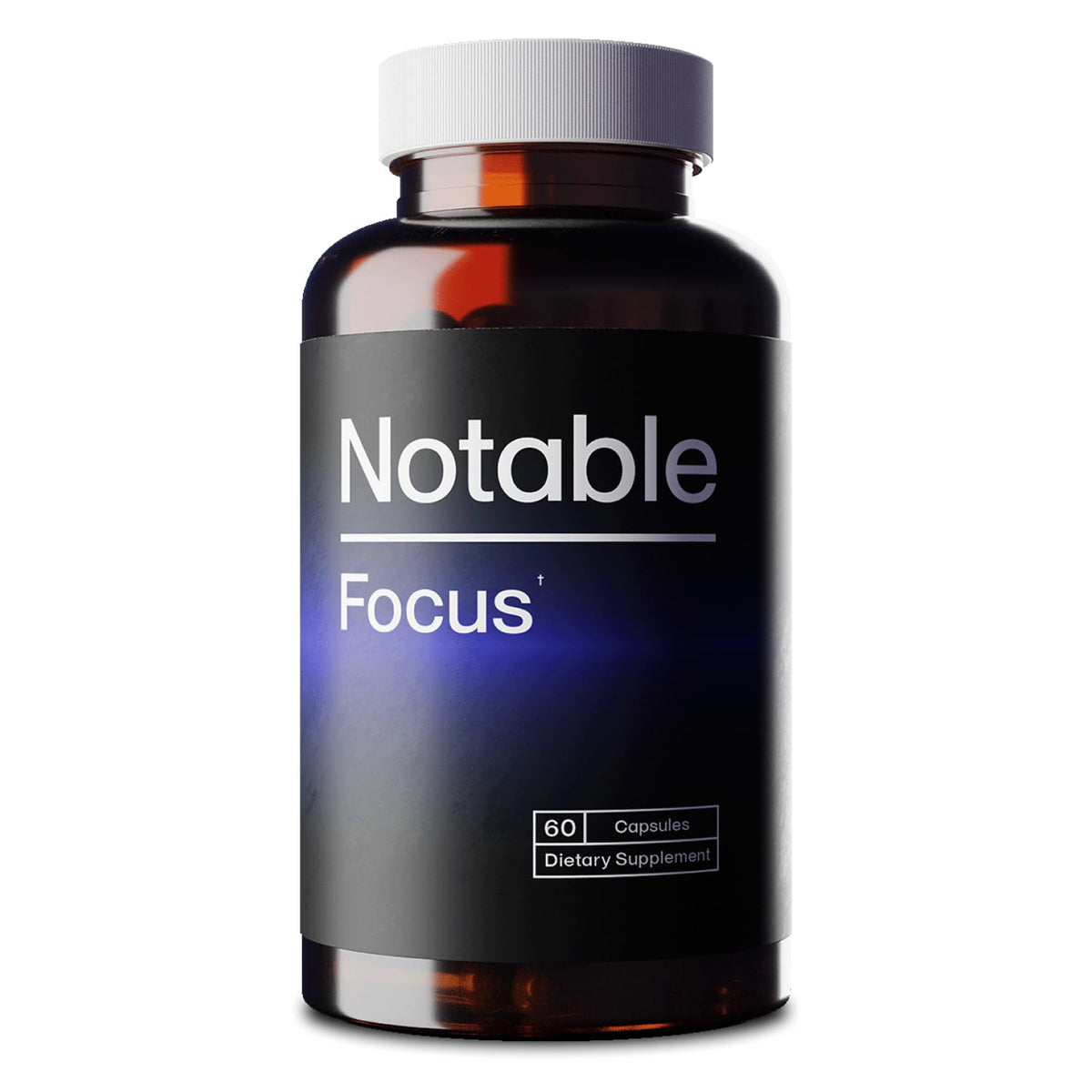 Notable Focus™ - Breakthrough Cognitive Enhancer - Patented Dopamine Boosters for Motivation, Focus, & Memory | Backed by 100+ Studies | Fast-Acting Nootropic Supplement (60 Capsules)
