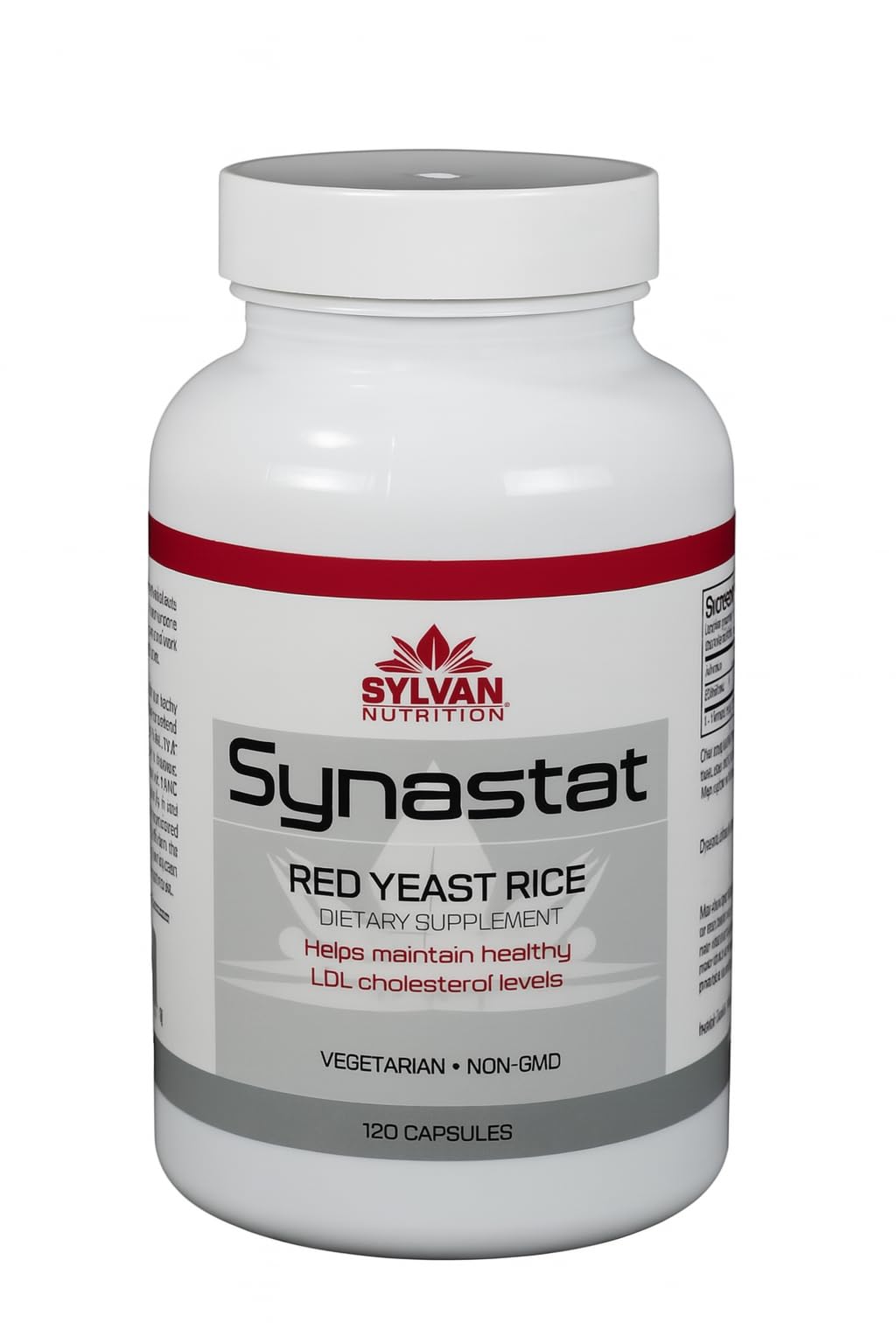 Synastat Red Yeast Rice Supplement – 120 Vegetarian Capsules – Supports Healthy Cholesterol Levels – Organic, Non-GMO, Made in USA by Sylvan Wellness