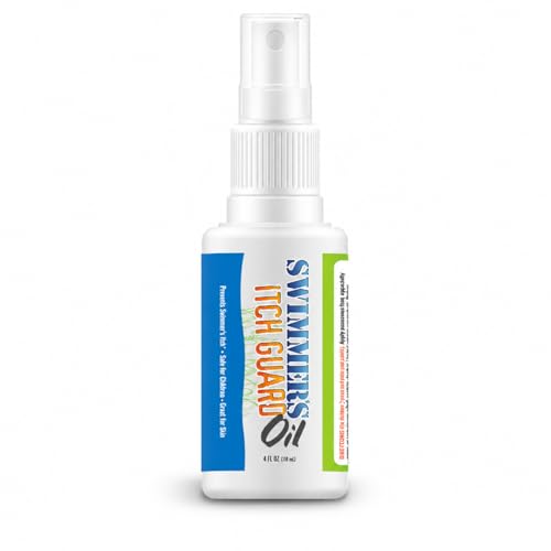 Swimmer Itch Guard Oil – All-Natural Swim Spray for Chlorine, Lake, Beach & Pool – Leave-In Skin Guard with 7 Botanical Plant Oils – Family Friendly, Kids Ages 2+ – Made in USA, 4 fl oz