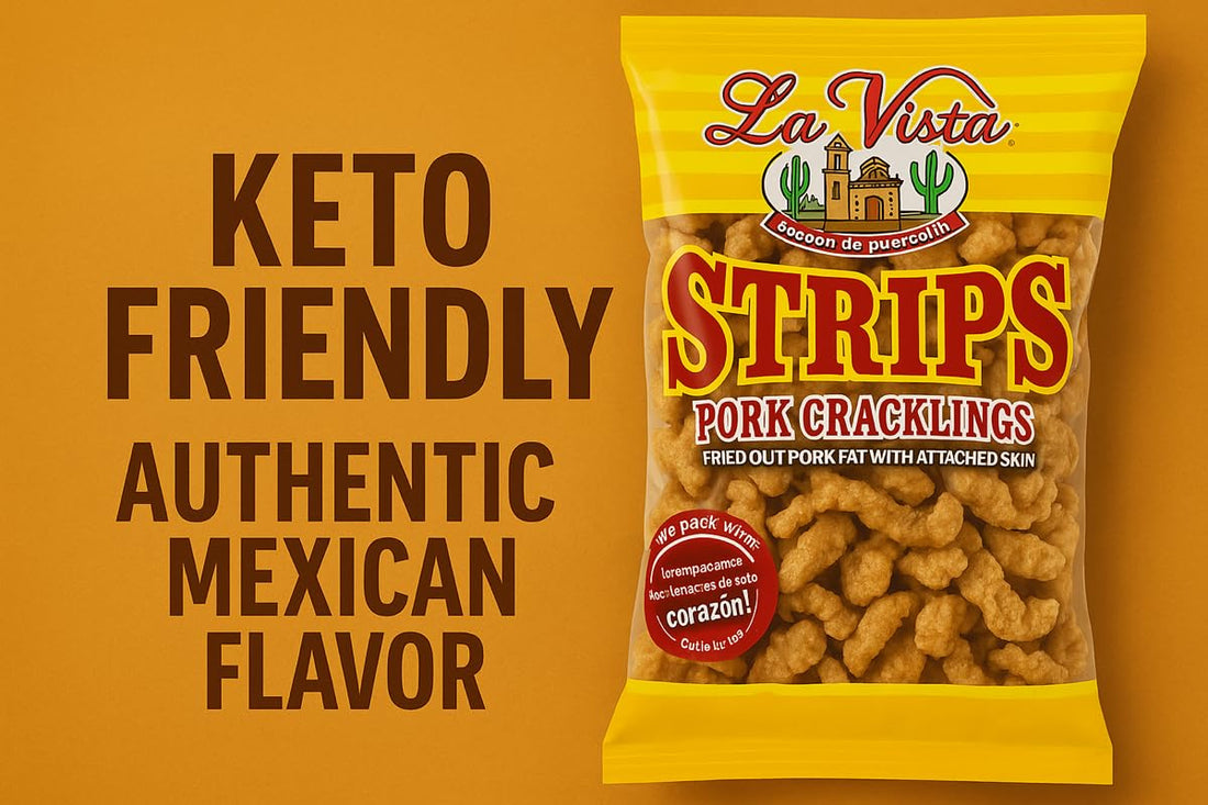 La Vista Strips Pork Cracklings, Fried Pork Fat with Skin, Traditional Mexican Style, Keto Snack – 5 oz Bag (2 Pack)