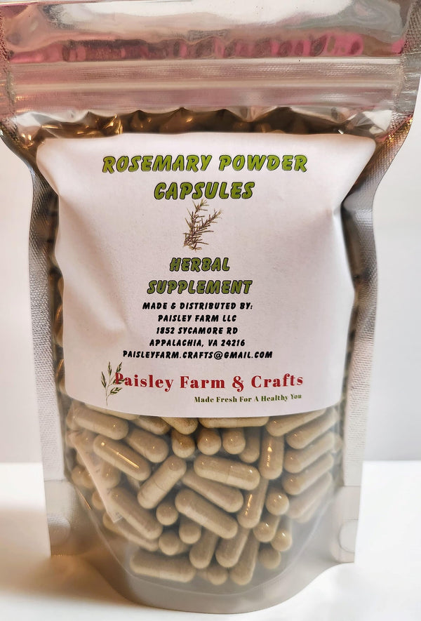 Rosemary Capsules 300 Ct - Herbal Supplement - Made Fresh on Demand